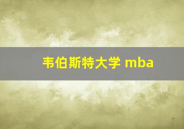 韦伯斯特大学 mba